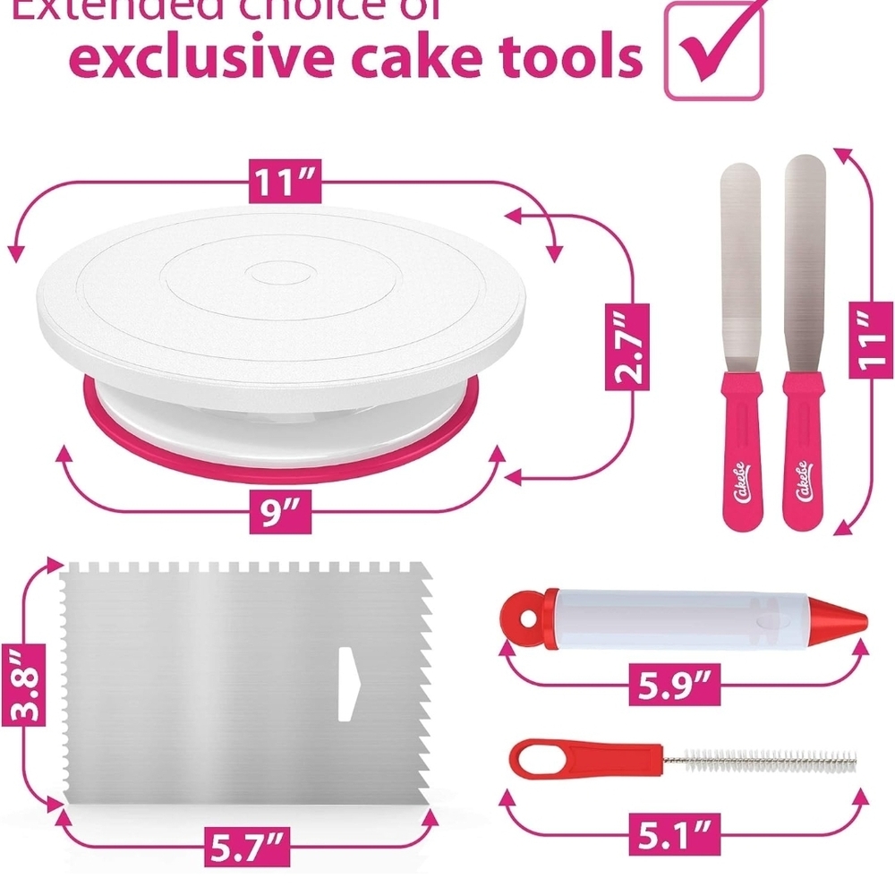 Cake Decorating Set with Turntable and Tips - Picture 2 of 10